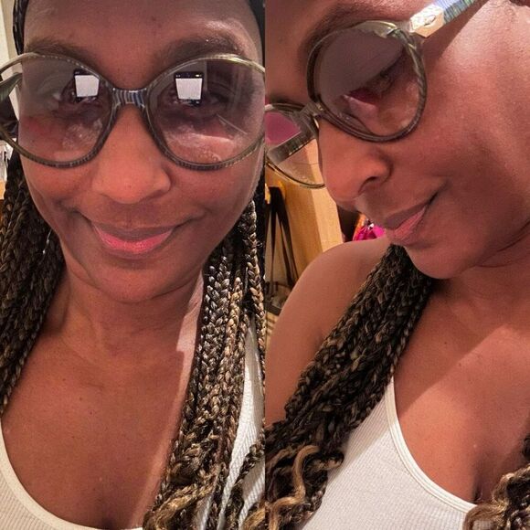 Christian Dior Round Frame Light Tint Sunglasses Olive Green Blue Stripe Bold - Picture 15 of 15